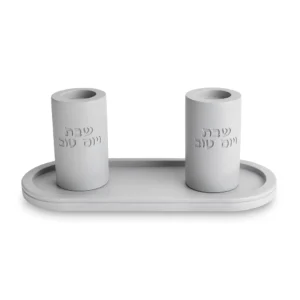 Polymer "Concrete" Set: Candle Holders and Tray