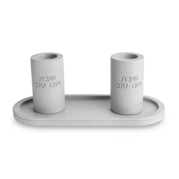 Polymer "Concrete" Set: Candle Holders and Tray